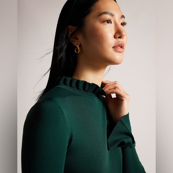 Ted Baker London Knitted Frill Full Skirt Dress - Picture 2 of 12